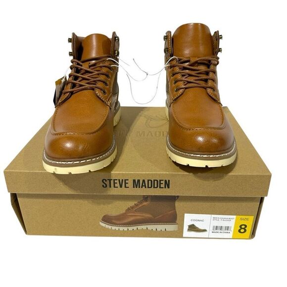 Steve Madden Men's Bleeker Boot Color Cognac Size 8 - Picture 11 of 16